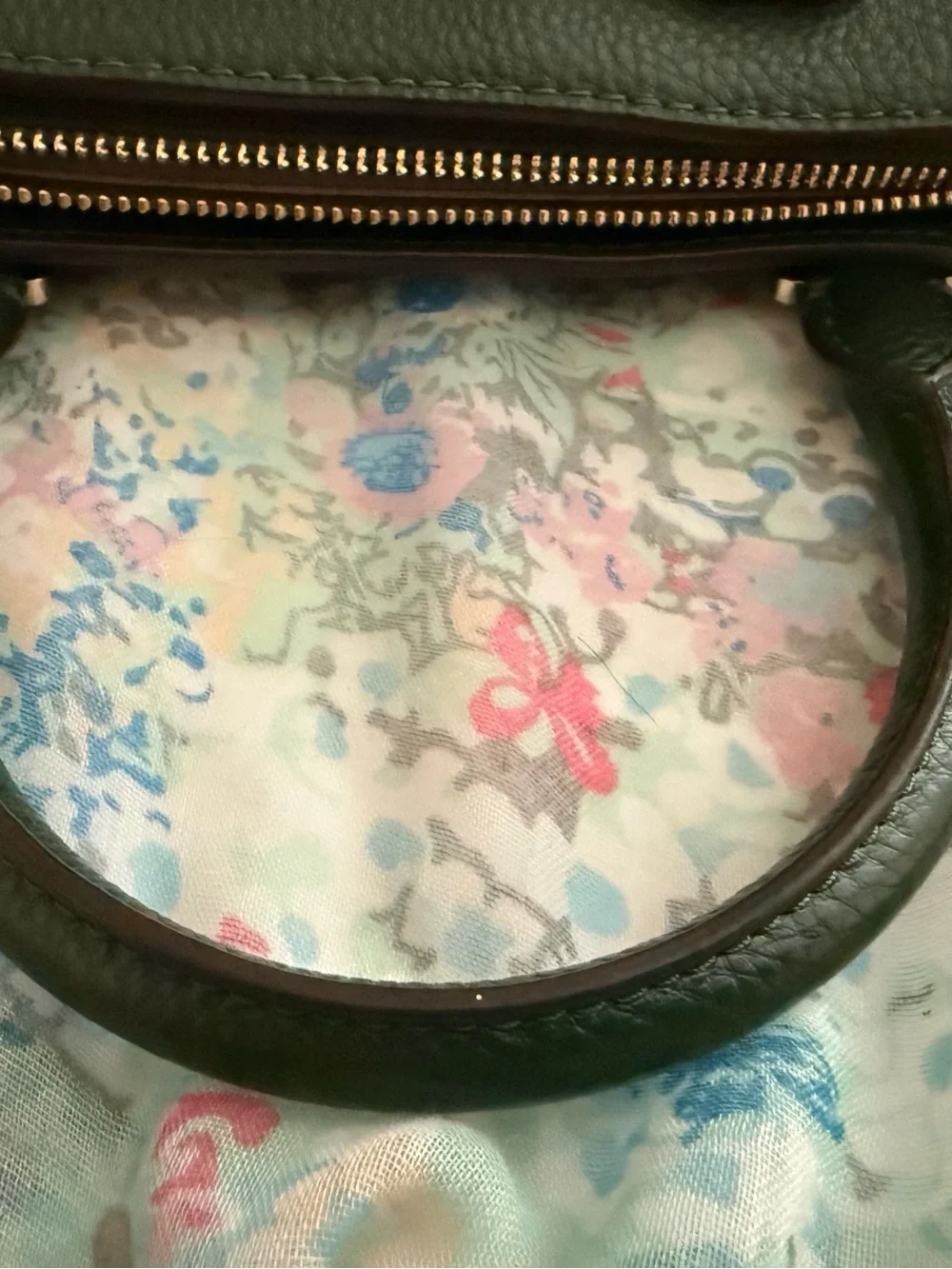Michael Kors Green Pebbled Leather Satchel/Crossbody